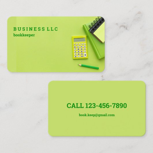 Visitenkarte des Buchhalters (Vorne/Hinten)