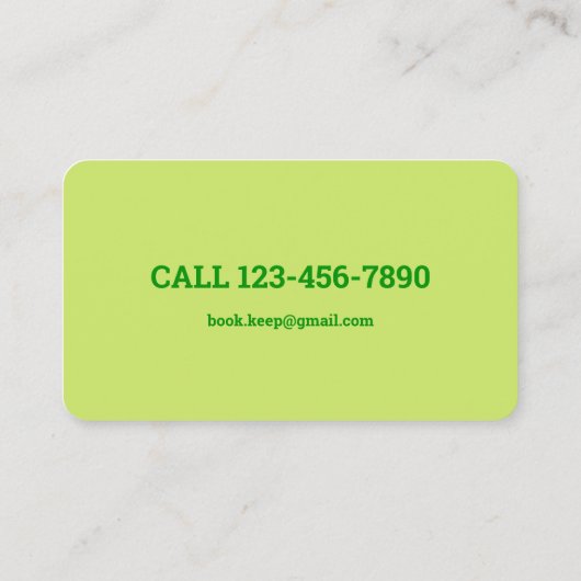 Visitenkarte des Buchhalters (Rückseite)