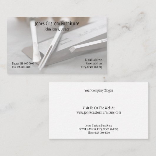 Visitenkarte des Carriers (Vorne/Hinten)