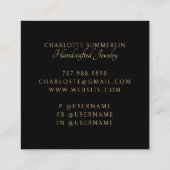 Visitenkarte des Celestial Jewelry Designer (Rückseite)