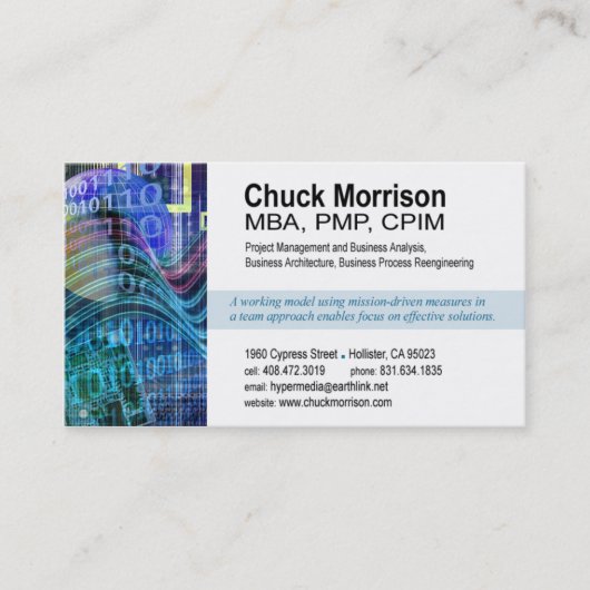 Visitenkarte des Cyber-Tech-1 (weiß/Blau) (Vorderseite)