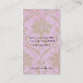 Visitenkarte des Damast-Leuchter-2 (rosa Grün) (Rückseite)