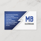 Visitenkarte des Elektrizitätsunternehmens/der Ele (Rückseite)