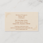 Visitenkarte des feinen Weins (Rückseite)