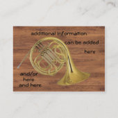 Visitenkarte des französischen Horn-XL (Rückseite)