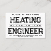 Visitenkarte des Heizungsingenieurs (Rückseite)