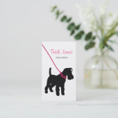 Visitenkarte des Hundewanderer-(Pink) (Stehend Vorderseite)