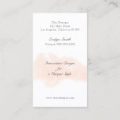 Visitenkarte des Kronleuchter Wasserfarbe Designer (Rückseite)