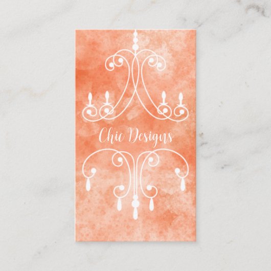 Visitenkarte des Kronleuchter Wasserfarbe Designer (Vorderseite)