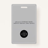 Visitenkarte des modernen Firmenlogos QR Mitarbeit Ausweis (Rückseite)