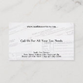 Visitenkarte des Rechnungsführers (Rückseite)