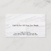 Visitenkarte des Rechnungsführers (Rückseite)