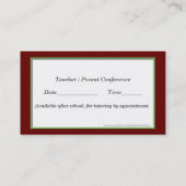 Visitenkarte des Rotes und des Weiß überprüften (Rückseite)