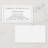 Visitenkarte des schlichten Ophthalmologen (Vorne/Hinten)