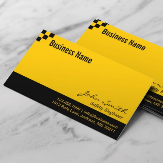 Visitenkarte des Sicherheitsingenieurs an der Tafe