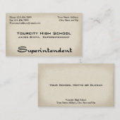 Visitenkarte des Superintendenten (Vorne/Hinten)