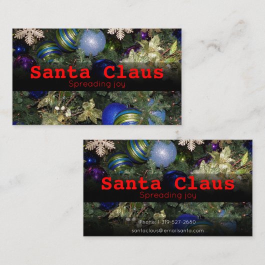 Visitenkarte des Weihnachtsmannes oder beruflich (Vorne/Hinten)