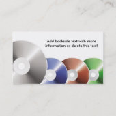 Visitenkarte-Digitalschallplatten Visitenkarte (Rückseite)