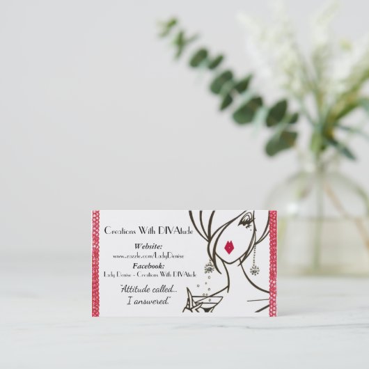 Visitenkarte "Diva Attitude" (Stehend Vorderseite)