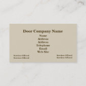 Visitenkarte Door Company (Rückseite)