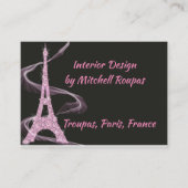 Visitenkarte Eiffelturm in rosa Imitate Diamanten (Vorderseite)