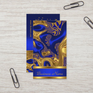 Visitenkarte Elegant Exotisch Blau Gold Abstrakt 2