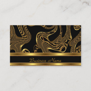 Visitenkarte Elegant Exotisch Schwarz Gold Abstrak
