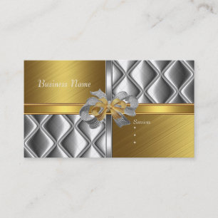 Visitenkarte Elegant Silber Gold BögenTile Rand