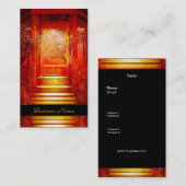 Visitenkarte Elegante Asian Scene Gold Red (Vorne/Hinten)