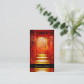 Visitenkarte Elegante Asian Scene Gold Red (Stehend Vorderseite)