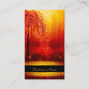 Visitenkarte Elegante asiatische Szene Gold Rot