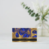 Visitenkarte Elegante Exotic Blue Gold Abstrakt (Stehend Vorderseite)