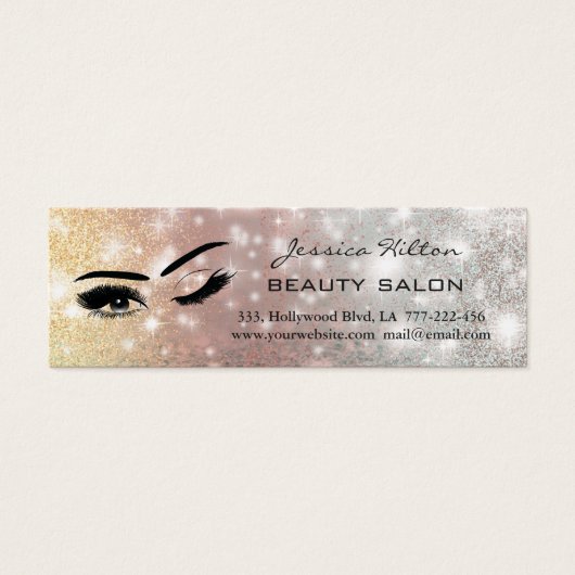 Visitenkarte elegante glitzernde Wimpern (Vorderseite)
