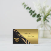 Visitenkarte Elegante Gold Black Jewel Wild 2 (Stehend Vorderseite)