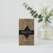 Visitenkarte Elegante Leopard Black (Stehend Vorderseite)
