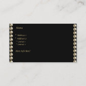 Visitenkarte Elegante Perlen auf schwarz (Rückseite)