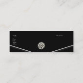 Visitenkarte Elegante Schwarz-weiß Pearl Jewel (Rückseite)