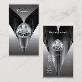 Visitenkarte Elegante Silver Black Chrome Elite 2a (Vorne/Hinten)