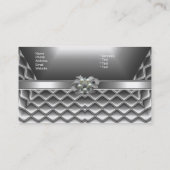 Visitenkarte Elegante Silver Box Bows Juwel (Rückseite)