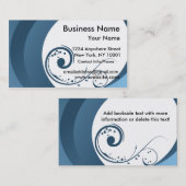 Visitenkarte-elegantes Blau Visitenkarte (Vorne/Hinten)