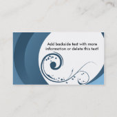 Visitenkarte-elegantes Blau Visitenkarte (Rückseite)