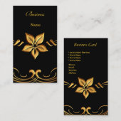 Visitenkarte Elegantes Gelbes Gold Schwarz (Vorne/Hinten)