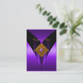 Visitenkarte Elegantes Lila Gold Jewel (Stehend Vorderseite)