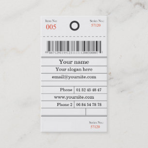 Visitenkarte etikettiert