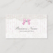 Visitenkarte - fantastisch, rosa Bogen, Spitze (Vorderseite)