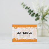 Visitenkarte Fierce Orange Grunge Large Company (Stehend Vorderseite)