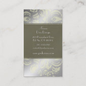 Visitenkarte Floral Damask Silberton (Rückseite)