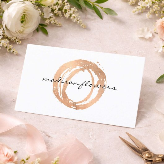 Visitenkarte Florist Rose-Gold-Logo