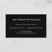 Visitenkarte Fotografie (Rückseite)