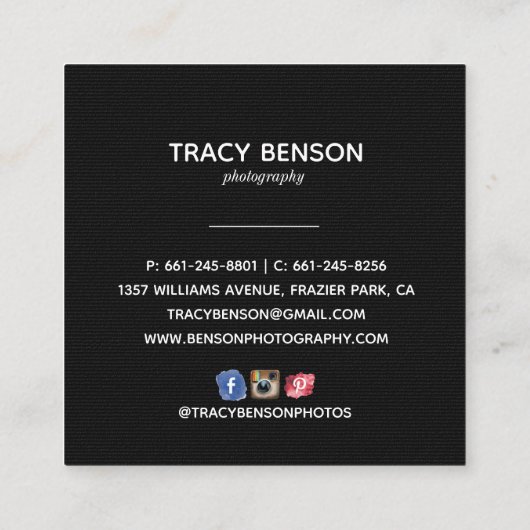 Visitenkarte Fotografie (Rückseite)